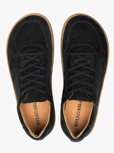 Schwarze Herren Barfuß Halbschuhe