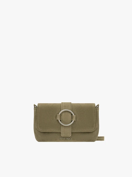 Olive Handtasche mit großer Schnalle