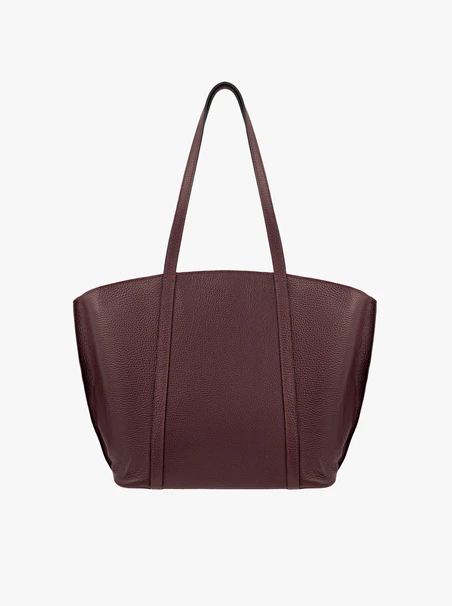 Kastanienbraune geräumige A4 Shopper-Tasche aus Vollnarbenleder