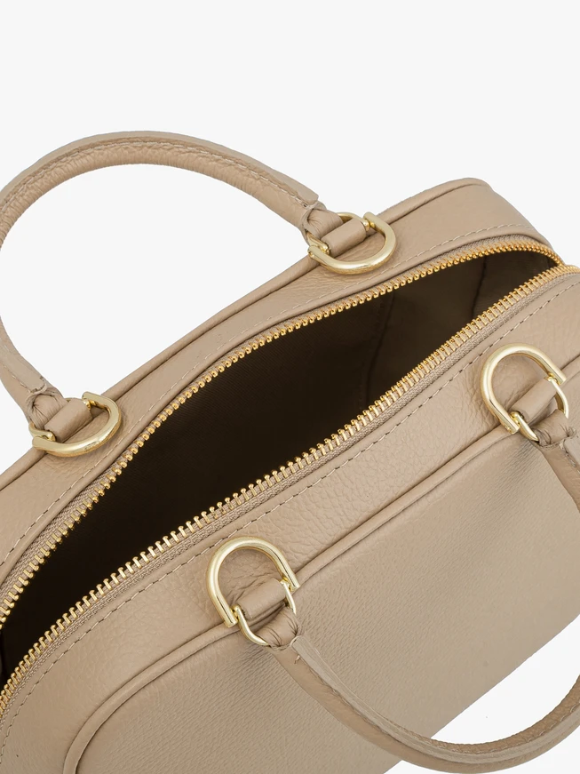 Beigefarbene Bowlingtasche