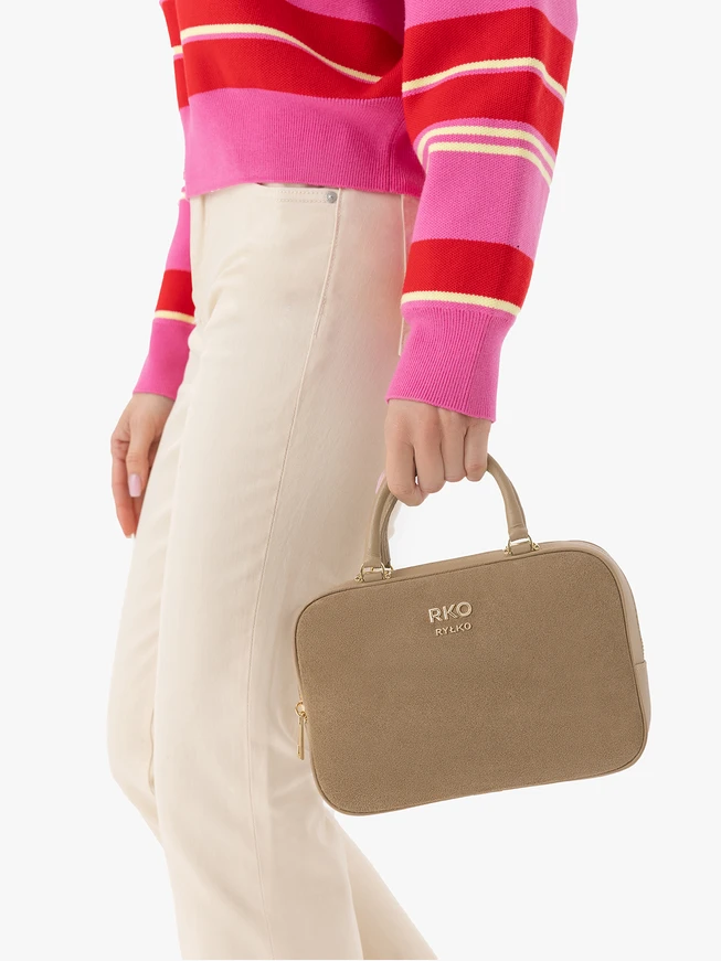 Beigefarbene Bowlingtasche