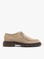 Beigefarbene Schnürhalbschuhe