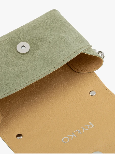Kleine grüne Velourslederhandtasche