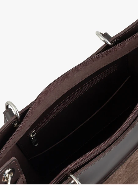 Dunkelbraune große A4-Handtasche