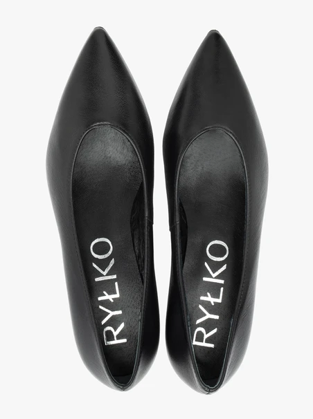Schwarze Stiletto-Pumps aus Leder