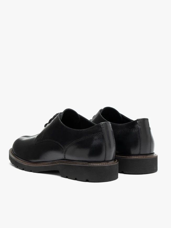 Schwarze Halbschuhe aus Leder zum Schnüren