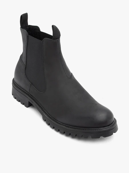 Schwarze Nubukleder-Pantoffeln