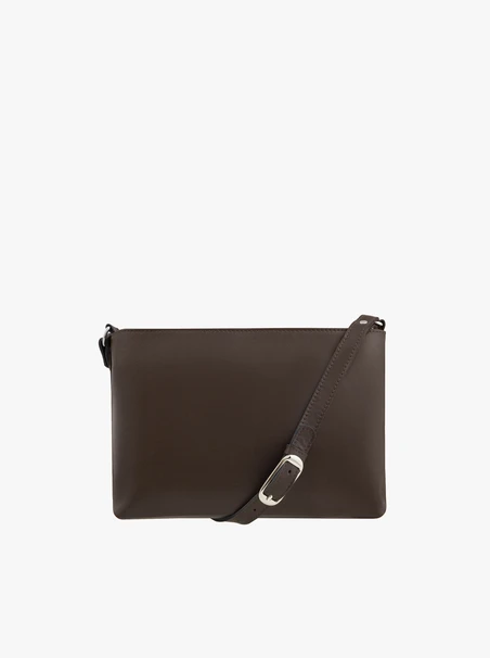 Dunkelbraune Handtasche mit Fransen