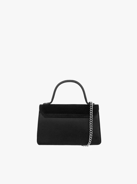 Schwarze elegante Handtasche mit Kette
