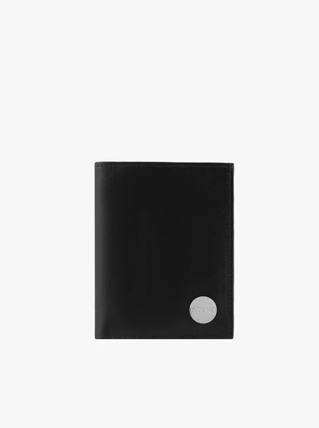 Schwarzes Portemonnaie aus Vollnarbenleder