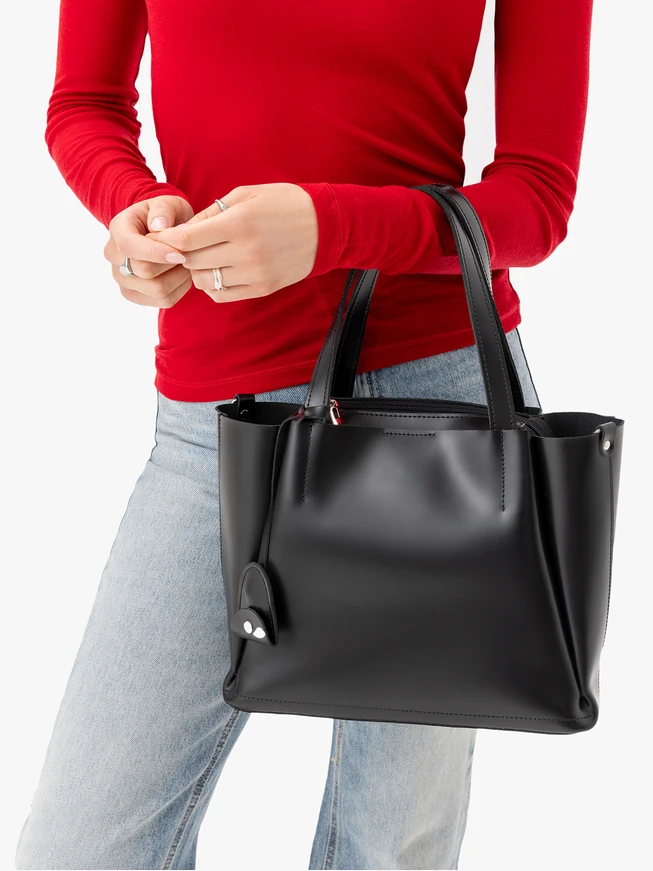 Schwarze große A4-Handtasche