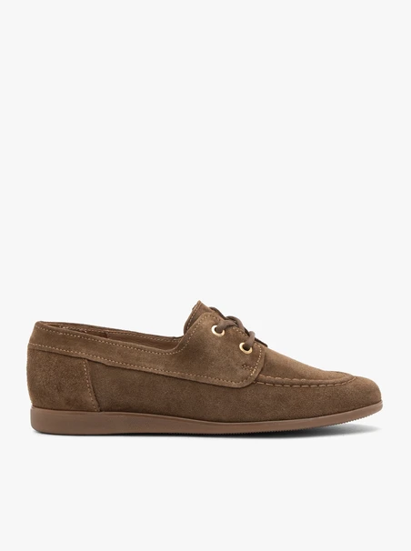 Braune Velours-Halbschuhe