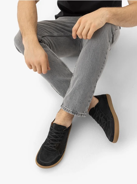 Schwarze Herren Barfuß Halbschuhe