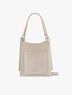 Beigefarbene Leder-Tragetasche