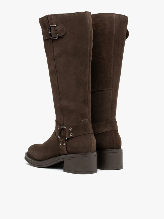 Dunkelbraune Biker-Stiefel