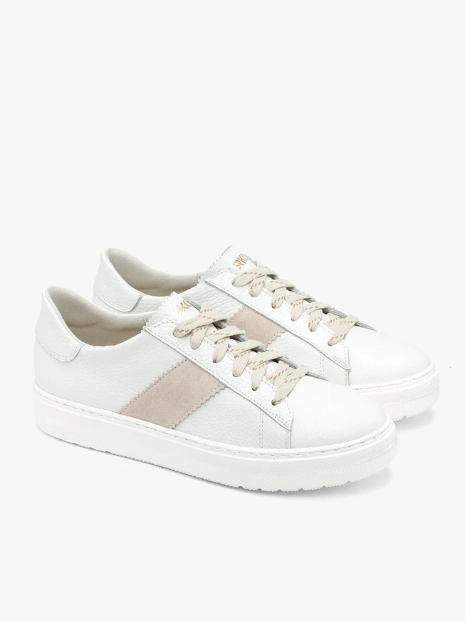 Halbschuhe aus cremefarbenem Leder