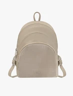 Beigefarbener Rucksack aus Leder und Velours