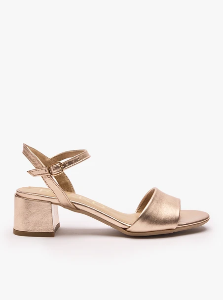Stiletto-Sandalen aus Platin