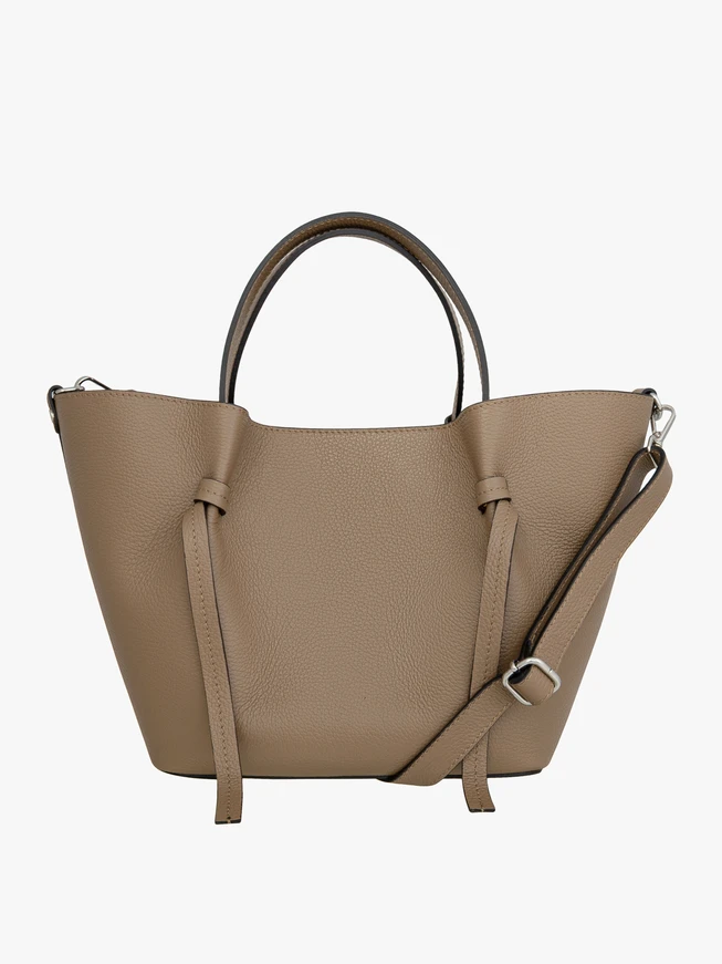 Dunkelbeige große Handtasche