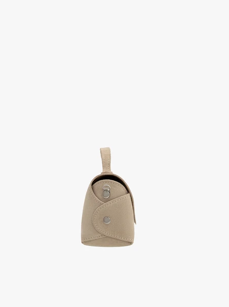 Kleine Handtasche aus Velours in Beige
