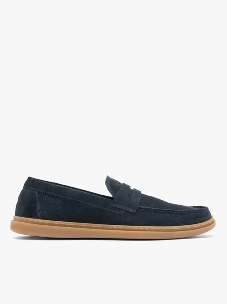 Mokassins aus marineblauem Veloursleder