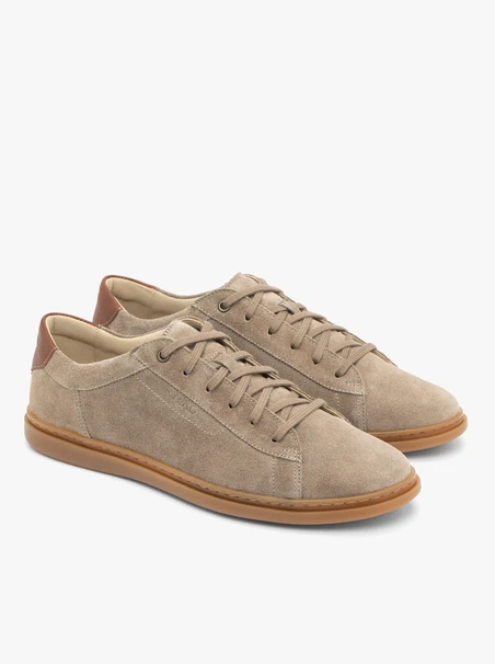 Graubraune Schnürhalbschuhe