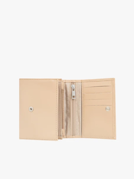 Beige Leder Brieftasche