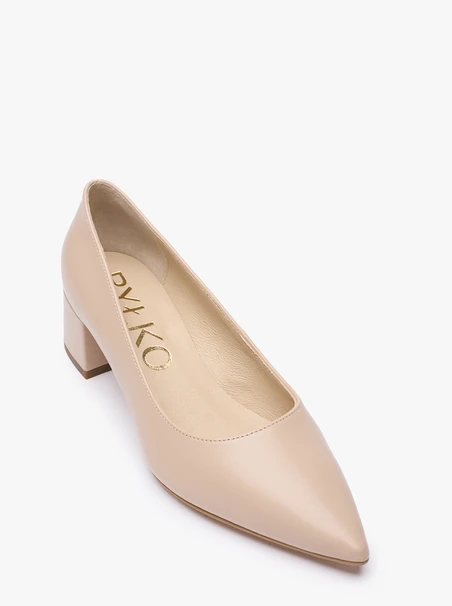 Beigefarbene Velours-Pumps