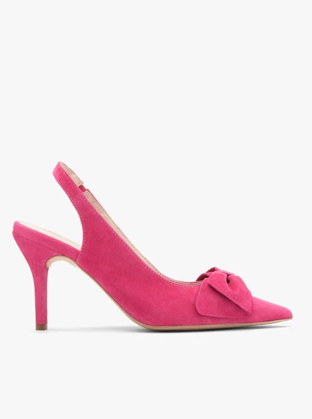 Fuchsiafarbene Slingback-Pumps