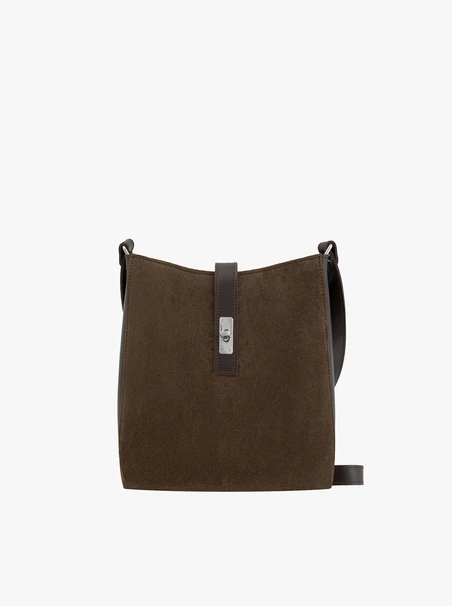 Dunkelbraune mittelgroße Tasche mit Schnalle