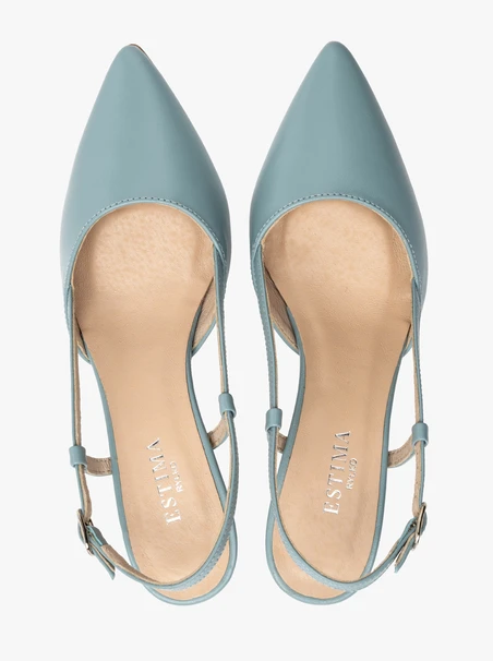 Blaue Slingback-Pumps