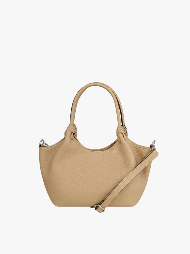 Beige leicht zerknitterte Handtasche