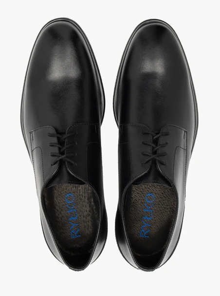 Klassische Schnürschuhe aus schwarzem Oberleder