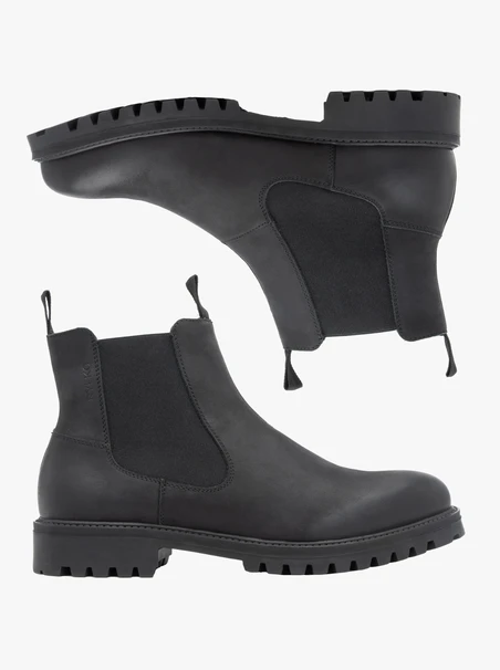 Schwarze Nubukleder-Pantoffeln