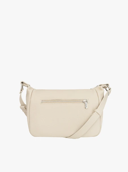 Cremefarbene Lederhandtasche