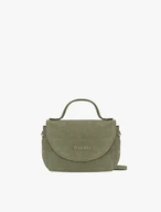Kleine grüne Velourslederhandtasche