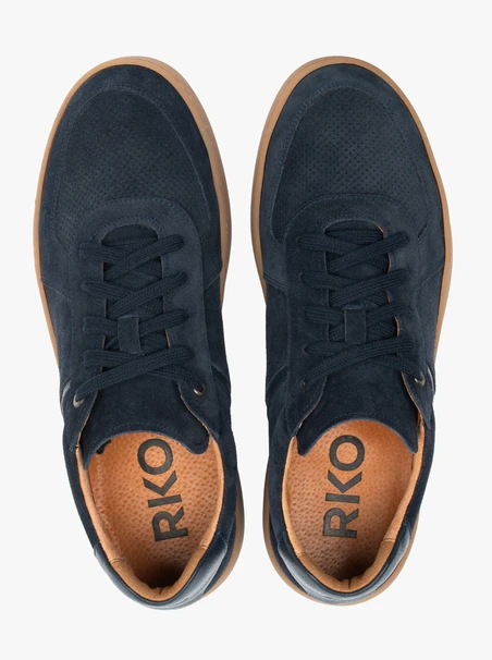 Navy-graue Schnürhalbschuhe