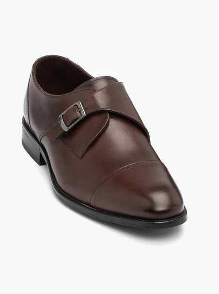 Braune Premium-Monks mit Schnallenverzierung