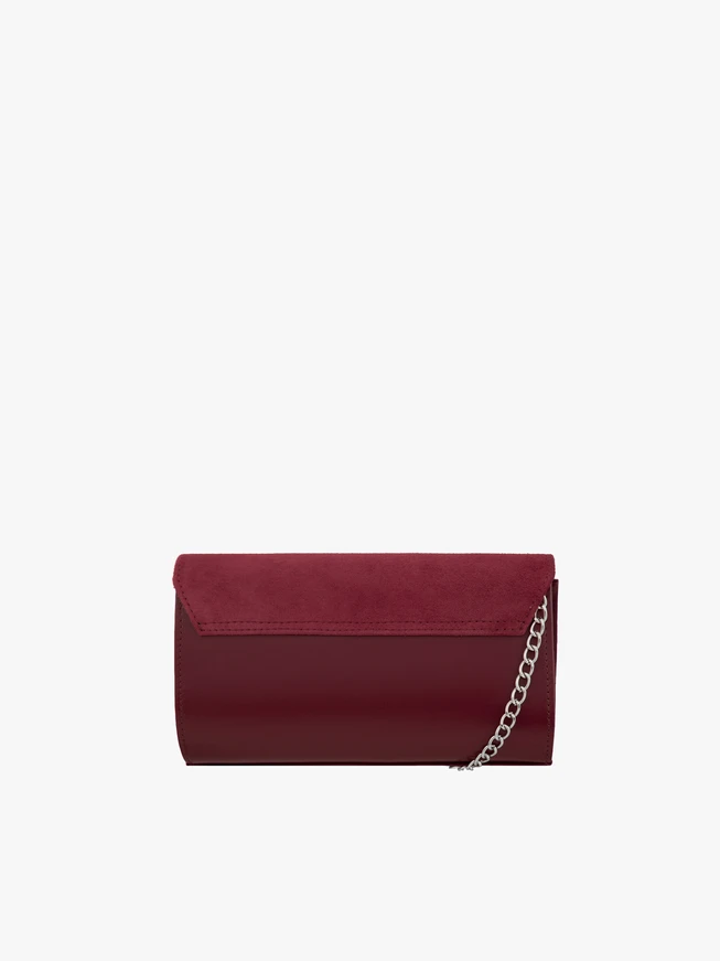 Kastanienbraune zweifarbige Ketten-Clutch-Tasche