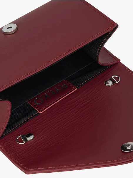 Kastanienbraune Leder-Clutch-Tasche
