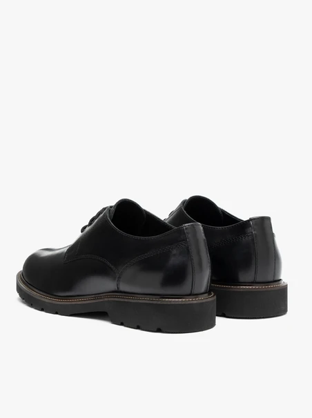 Schwarze Halbschuhe aus Leder zum Schnüren