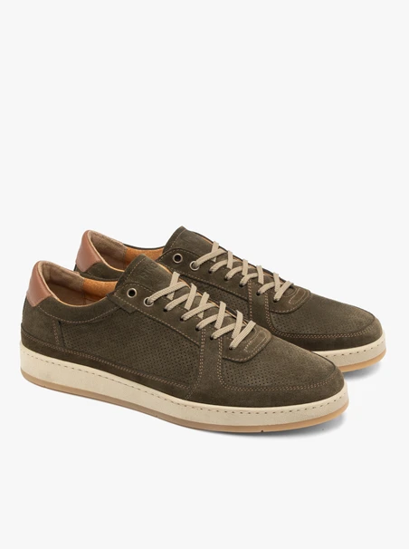 Olive-braune sportliche Halbschuhe