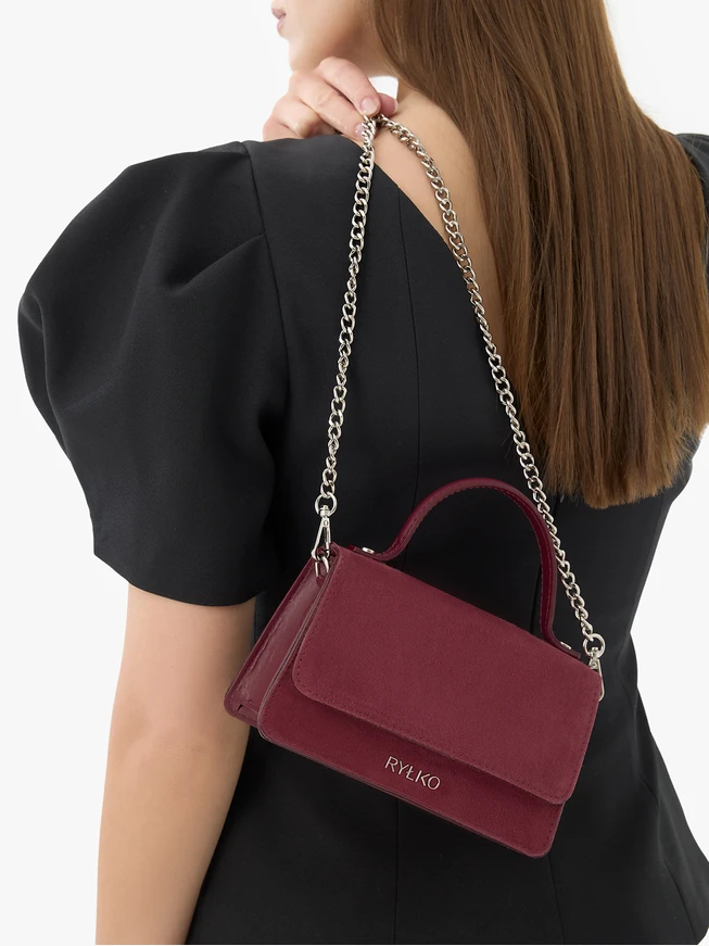 Maroon elegante Kette Handtasche