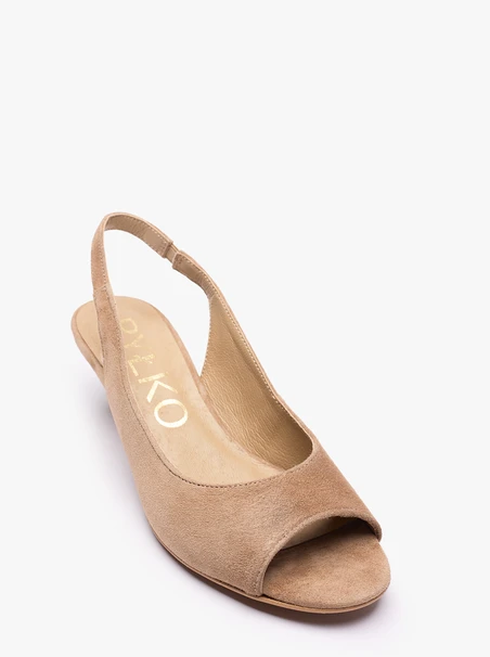 Hellbraune Slingback-Pumps