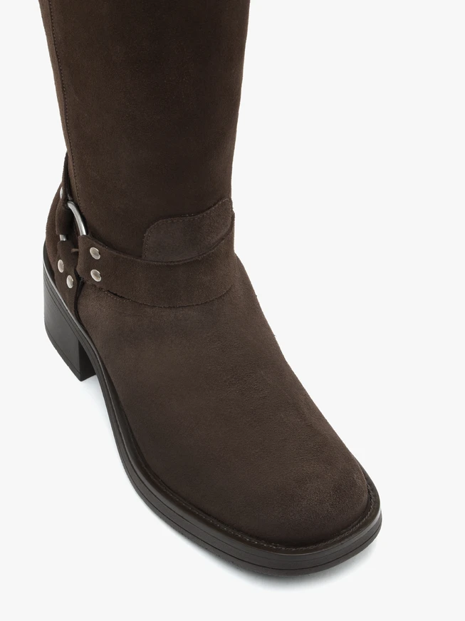 Dunkelbraune Biker-Stiefel
