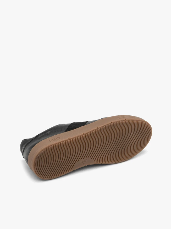 Schwarze Herren Sporthalbschuhe mit beigem Boden