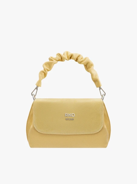 Leuchtend gelbe Überschlagtasche