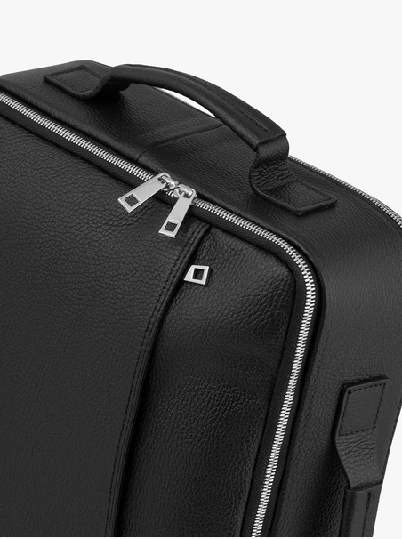 Schwarzer Leder Rucksack Tasche