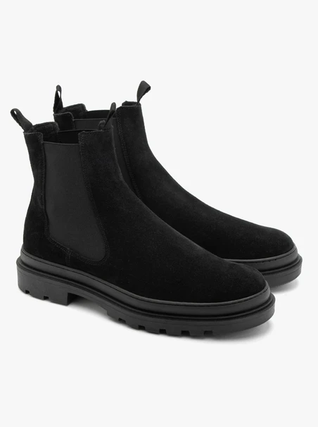 Herrenstiefel aus Veloursleder mit dicker Sohle