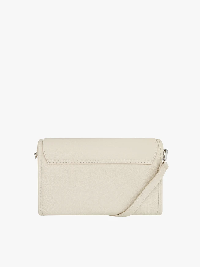 Cremefarbene Lederhandtasche